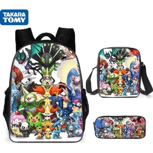 Pokemon Backpack Shoulder Bag Pencil Bag 28 Styles Boy Baby Girl Backpack Cute Bags for Girls Christmas Birthday Gifts for Kids