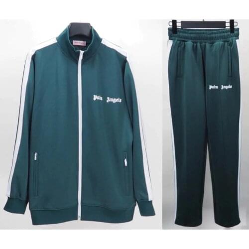 Palm Angels 21SS letters Long Sleeve Sport Jacket and Pants for Men and Women, Trendy Pants, Boyfriend Gift, Sport Clothing Set