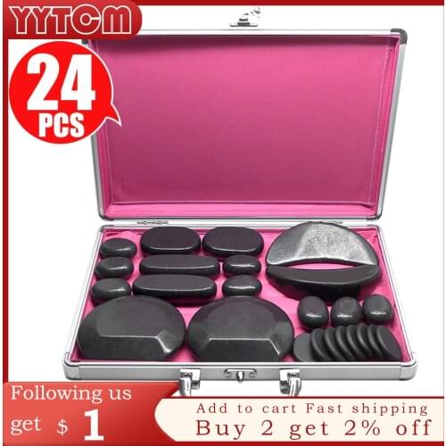 Tontin Hot Stone Massage Set Heater Box Relieve Stress Back Pain Health Care Lava Basalt round massage tool Stones for Health