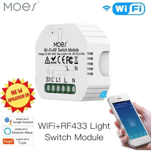 Wifi Smart Light Switch Diy Breaker Module Smart Life/Tuya APP Remote Control,Works with Alexa Echo Google Home 1/2 Way