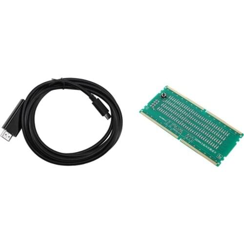 FULL-1 Pcs USB Type C(Thunderbolt 3) To HDMI 4K UHD 1.8M Cable & 1 Pcs LED Desktop Motherboard Repair Analyzer Tester