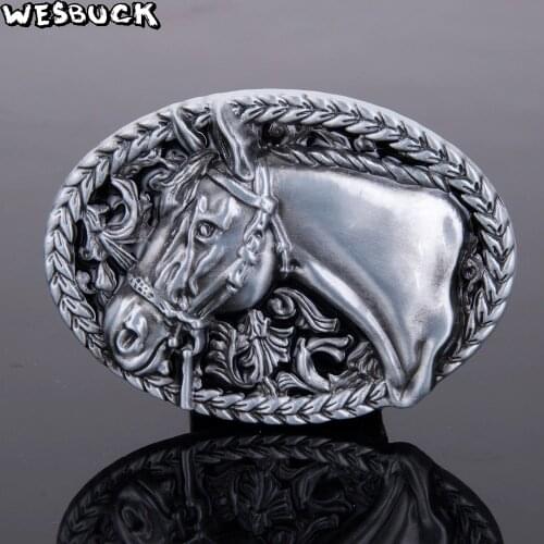 WesBuck Brand Retail Mens' Belt Buckle Fashion Horse Belt Buckle For Mens In Good Plating Boucle Ceinture