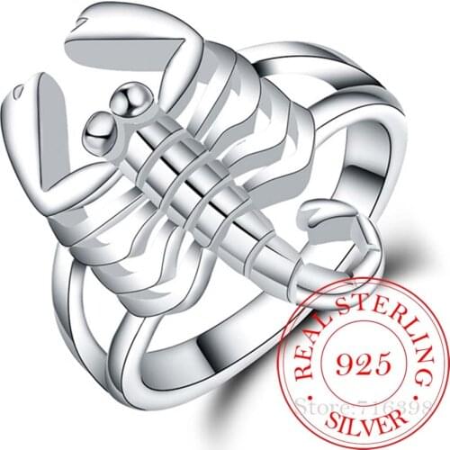 925 Sterling Silver Unique Design Domineering Scorpion Rings For Women Jewelry Atmospheric Finger Ring For Party Birthday Gift