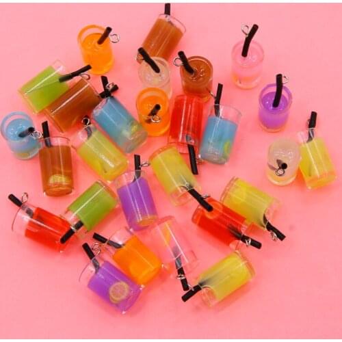 10pcs Charms Summer fruit Soda Cold Drink Pendants Crafts Making Findings Handmade Jewelry DIY for Earrings Necklace