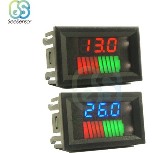 12V 24V Car Lead Acid Battery Charge Level Indicator Battery Tester Dual Display Lithium Battery Capacity Meter Voltmeter