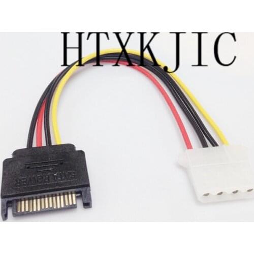 15 Pin SATA Male to Molex IDE 4 Pin Female Adapter Extension Power Cabl