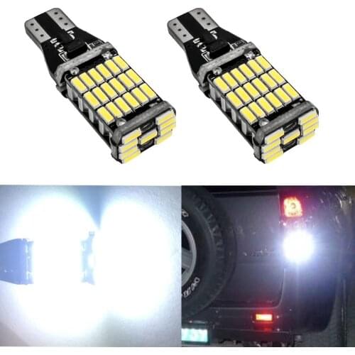 2pcs High Power Signal Lamp LED Canbus Auto Bulbs 12V Car White Amber Red T15 W16W 45 SMD 4014 Turn Bcakup Reverse Bright Light