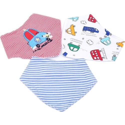 3 Pcs/Set Baby Bibs Portable Bibs Double Layer Saliva Towel Double Button Toddler Waterproof Bibs Infant Burp Cloths Feeding