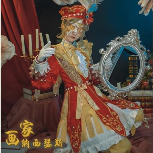Anime! Identity V Edgar Valden Painter Narcissus Game Suit Elegant Dress Uniform Cosplay Costume Halloween Outfit for Women