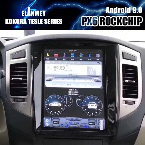 PX6 Car Android 9 GPS Navigation Multimedia Player For Mitsubishi Pajero V93 V97 Rockford 12.1" Tesla Style Head Unit 2008-2019