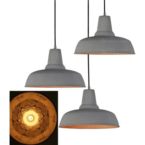 Willlustr cement suspension skygarden lamp hotel restaurant hanging lighting dinning room bedside concrete pendant light