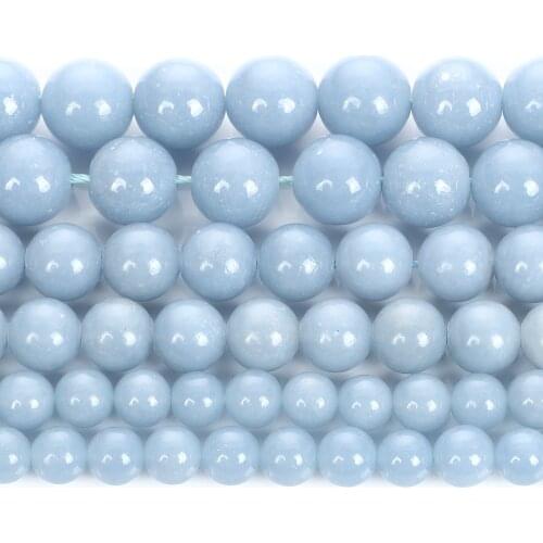 Angel Natural Stone Charm Round Loose Beads For Jewelry Making DIY Bracelets Necklace Earring Accessories 6/8/10MM