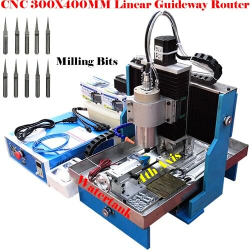 CNC 3040 2200W 4 Axis Engraving Machine Kit Linear Guideway USB Router Engraver Milling Cutter Wood Carving Woodworking Machine