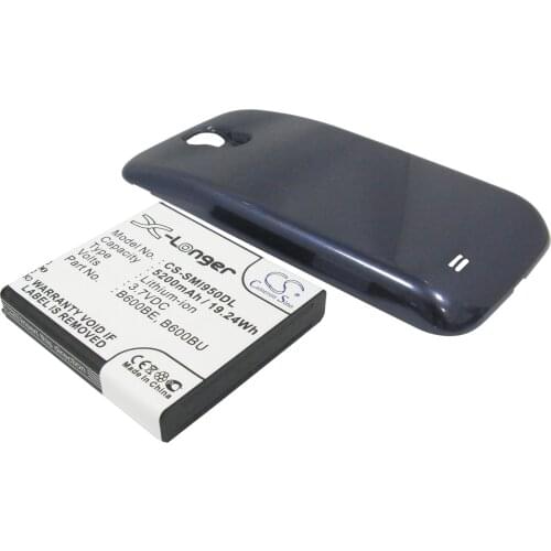 CS 5200mAh/19.24Wh battery for Samsung Galaxy S4, Galaxy S4 LTE, GT-I9500, GT-i9502, GT-i9505 B600BE, B600BU