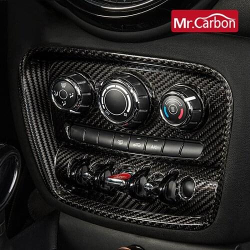 Car central air conditioning control panel true carbon decorative cover sticker ForBMW MINI Cooper S F54 F55 F56 F57 car styling