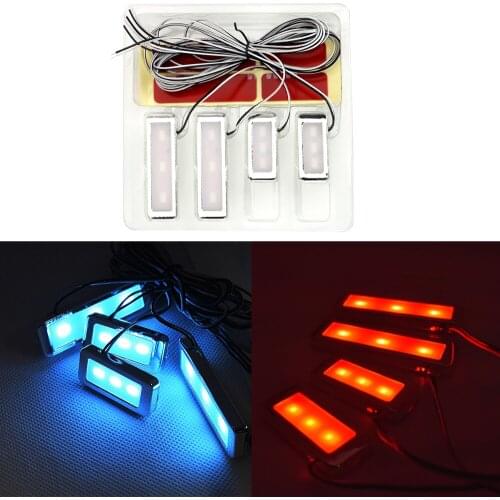 Decorative 3 LEDs Car-styling Armrest Inner Bowl Lights Universal Auto Interior Lamp Cool Door Handle Lighting 4pcs