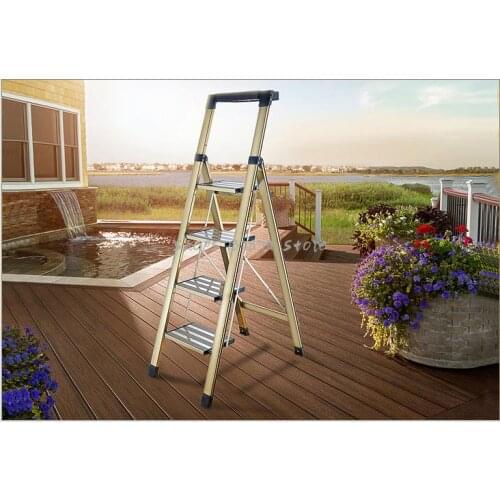 Household herringbone ladder indoor aluminum alloy thickened folding ladder engineering ladder step stool horse stool