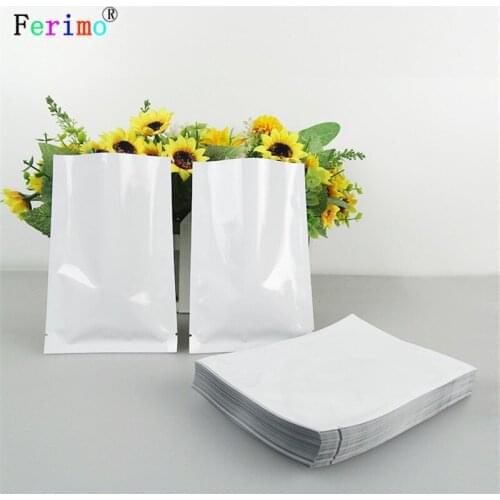 Ferimo free shipping 100pcs Milk white black mask bag aluminum flat pocket aluminum foil bag food storage vacuum bags