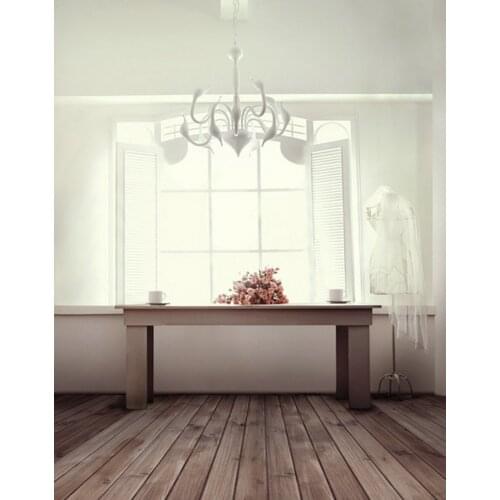 5x7ft Wooden Floor Flowers Living Room Photography Backdrops Photo Props Studio Background