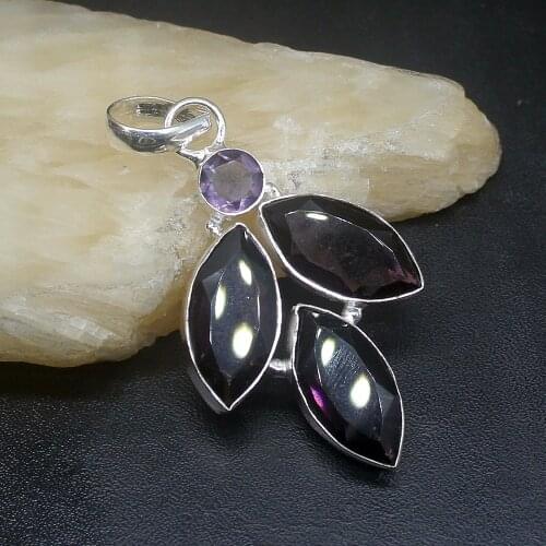 Gemstonefactory Jewelry Big Promotion 925 Silver Wedding Prom Purple Amethyst Women Ladies Gifts Necklace Pendant 1029