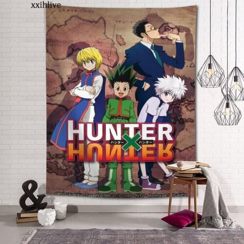 Custom Tapestry Anime Hunter x Hunter Printed Large Wall Tapestries Hippie Wall Hanging Bohemian Wall Art Decoration Room Decor