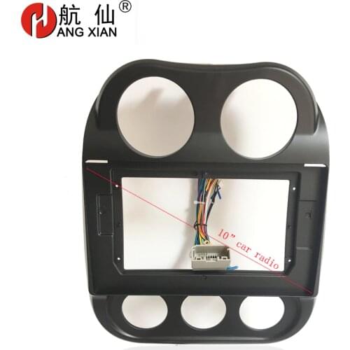 HANG XIAN 2 Din Car DVD Frame Audio Fitting Adaptor Dash Trim Kits Facia Panel For Jeep Compass 2011 car Radio video player