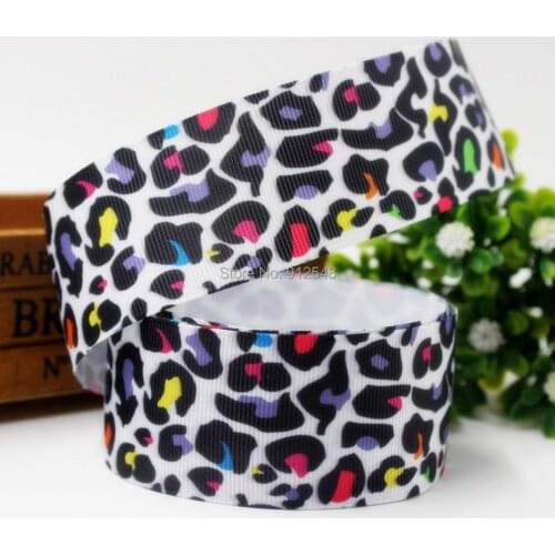 154210 ,38MM Leopard Printed grosgrain ribbon, DIY handmade jewelry materials,Wedding gift packaging supplies