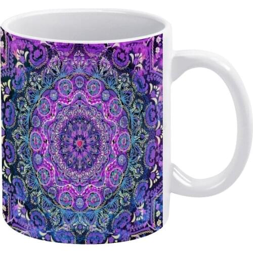 Cosmic Love Mandala White Mug Coffee Mug Afternoon Tea Christmas Cups Ceramic Mug 330ml for Coffee Cosmic Love Space Mandala Bes