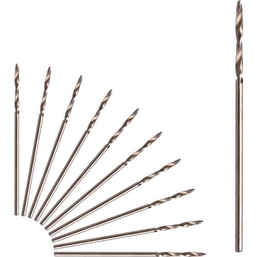 New 10Pcs 1mm M35 Triangle Shank HSS-Co Cobalt Twist Drill Spiral Drill Bit Set A0KF