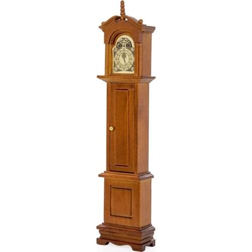 Odoria 1:12 Miniature Grandfather Clock Simulation Vintage Model Living Room Bedroom Home Furniture Dollhouse Accessories Decor