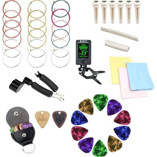 Ox bone guitar string nail bridge nut folk guitar string tuner accessories set