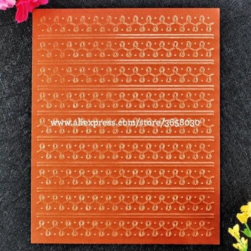 Stripe Strip Lace Garland Plastic Embossing Folder For Scrapbook DIY Album Card Tool Plastic Template 12.1x15.3cm 8101418