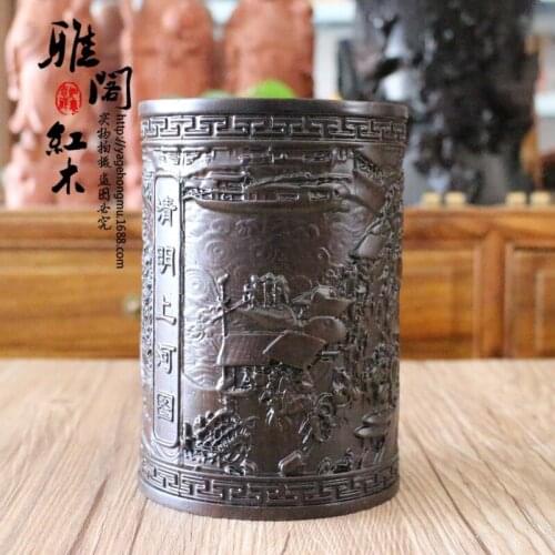 Factory Direct Black Azusa mahogany wooden pen holder mahogany wood engraving pen gift pen mixed batch Promotions