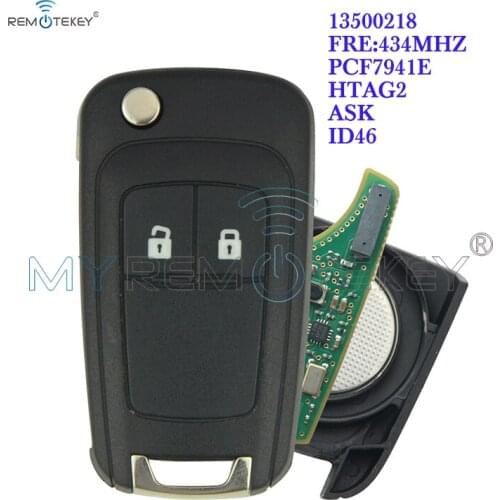 Remtekey Flip remote key 2 button 433mhz for Chevrolet Cruze with ID46 chip V2T 01060512