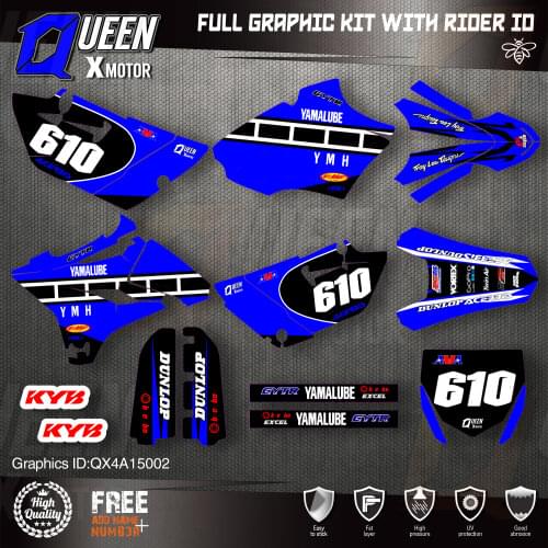 QUEEN X MOTOR Custom Team Graphics Backgrounds Decals 3M Stickers Kit For YAMAHA 2015 2016 2017 2018 2019 YZ85 002