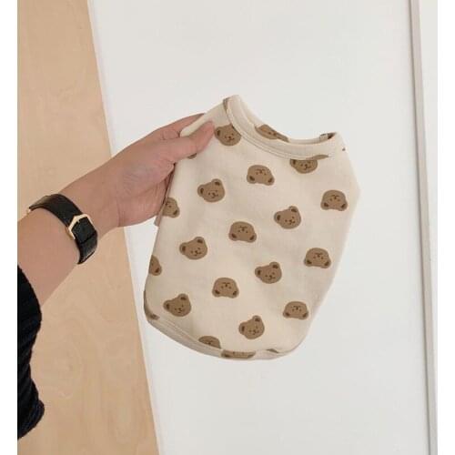 Cute Dog Clothes for Small Medium Dogs Popular Korean Style Cotton Dog Vest Soft Cream Bear Dog Leisure Tops Cute Puppy Costume