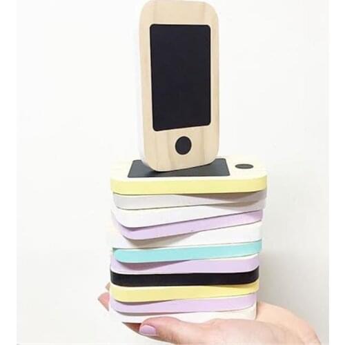 Nordic Home Wooden Phone Baby Toys Kids Room Ornament Figurines & Miniatures Early Children Message Board Christmas Gifts