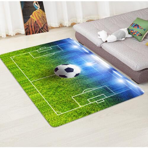Modern Carpet 3D Football Area Rugs Flannel Rug Memory Foam Carpet Boys Kids Play Crawl Mat Big Rug Carpets for Home Living Room