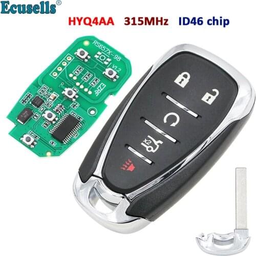Smart 4+1/5 Button Remote Key Fob for Chevrolet Camaro Equinox Cruze Malibu Spark 315MHz with ID46 Chip HYQ4AA