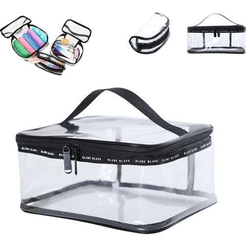 Waterproof Transparent PVC Bath Cosmetic Bag Women Make Up Case Travel Zipper Makeup Beauty Wash Organizer Toiletry Storage Bag