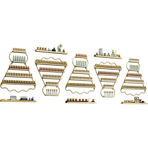 Iron wall nail display frame simple ins nail oil rubber shelf gold badminton shelf wall hanging Manicure shop storage organizer