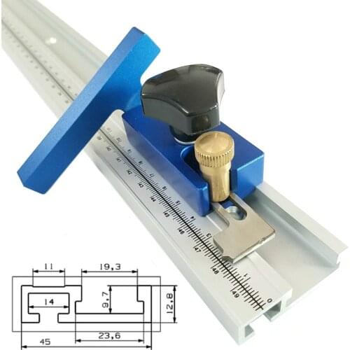 400-800mm Model 45mm Chute Aluminium Alloy T Tracks Slot NEW Wood Working Standard Miter Track Stop Woodworking Tools