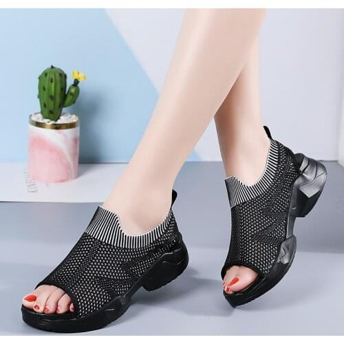 Tenis De Mujer Women Tennis Shoes Air Cushion Sports High Heels Mesh Slip on Female Sock Footwear Outdoor Thick Bottom Sneakers