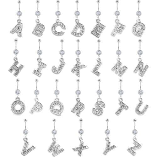 1PC Letter Belly Button Rings Navel Piercing Nombril Ear Piercings Navel Earring BOHO Belly Piercings Body Jewelry Pircings