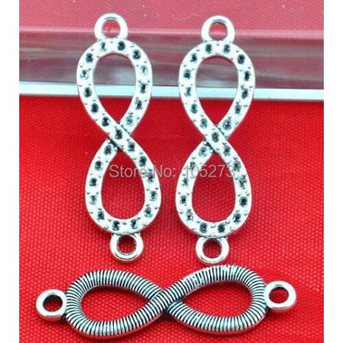 10X33MM Antique Silver 8 Shape Infinity Symbol Connector Charm Pendants - DIY Accessory Jewelry Making