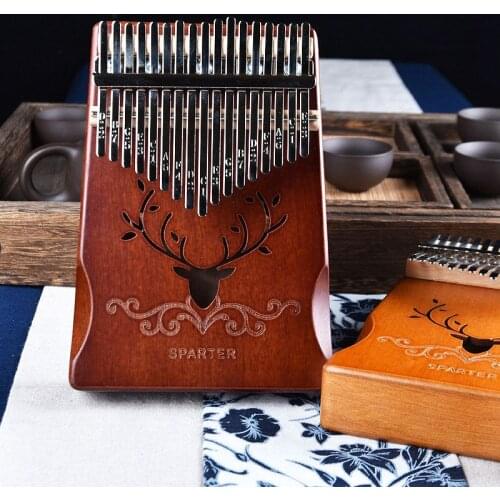 17 Keys Bull Kalimba Thumb Piano Mahogany Body Musical Instrument best quality and price