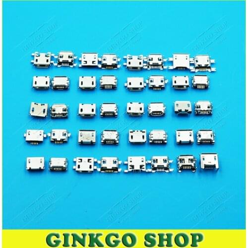 20Models 1000pcs/lot For Samsung HTC Milet Lenovo ZTE Mobile Phone Tablet pc mid Micro USB Jack 5P 5-pin Charging Data Connector
