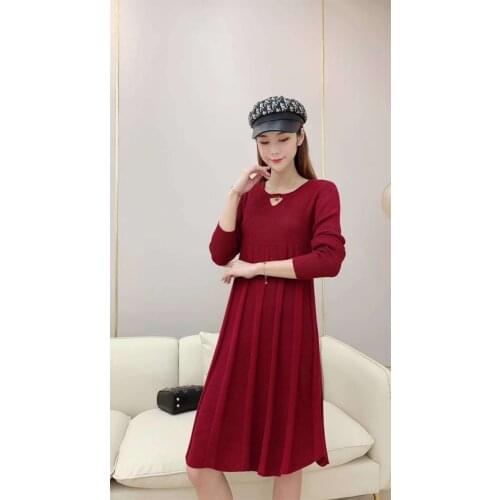 New style Winter Warm Knitted Sweater dress Long Sleeve Sweaters For woman sweaters dress
