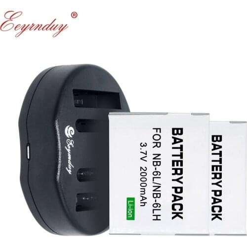 2x NB-6L NB6L NB-6LH NB6LH Rechargeable Battery + Dual Charger for CANON PowerShot SX520 SX530 SD770 SD980 SD1200