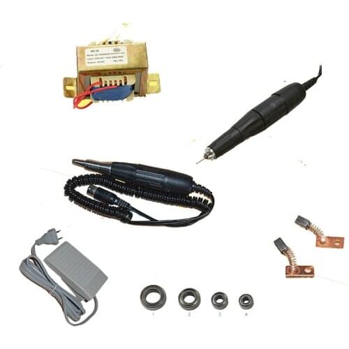 Dental polisher accessories include polisher handle/transformer/power cord /foot switch /handle seat/carbon brush/bearing